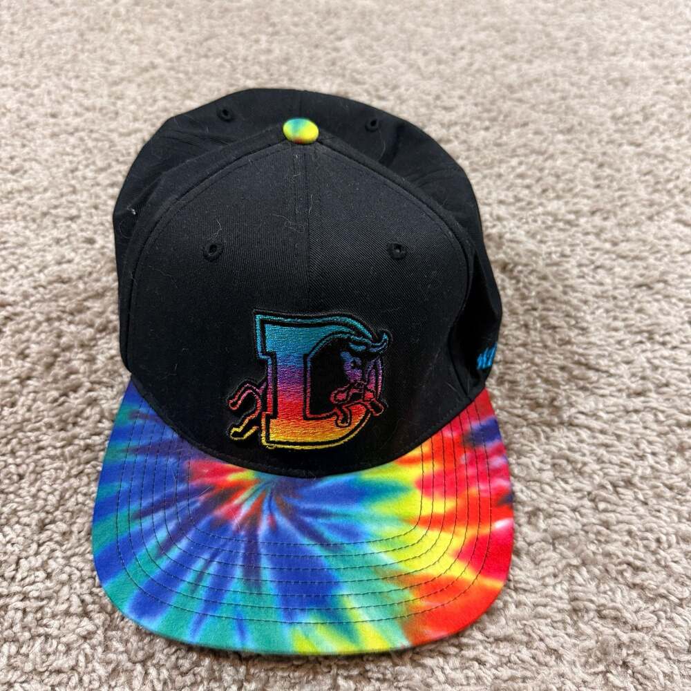 Durham Bulls 47 Brand Tie Dye Snapback Hat MiLB Baseball Cap OSFA Black
